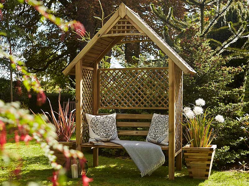 Grange Valencia wooden garden arbour with seating for 2